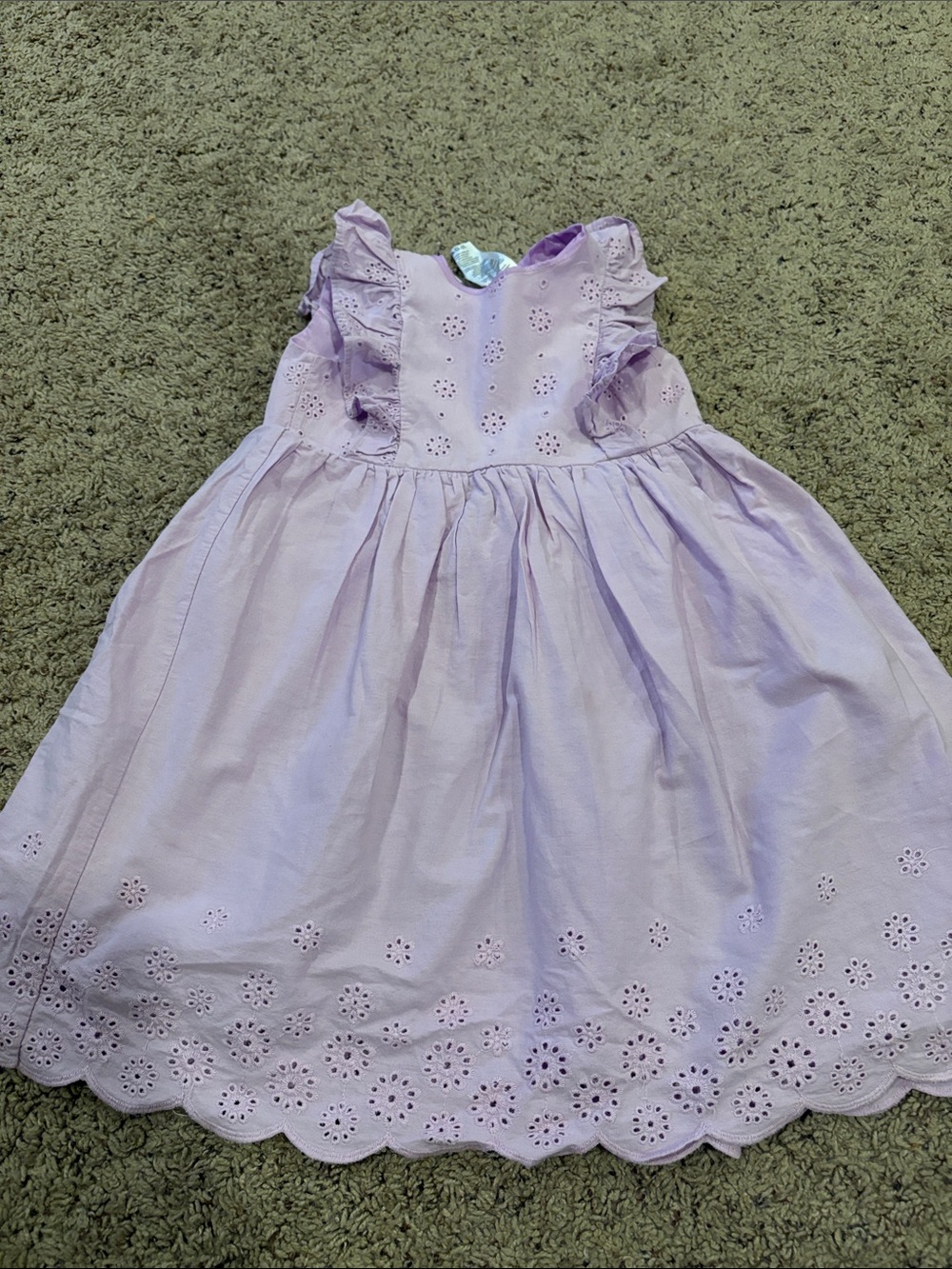 Blueberi Boulevard Lavender Eyelet Cotton Dress
